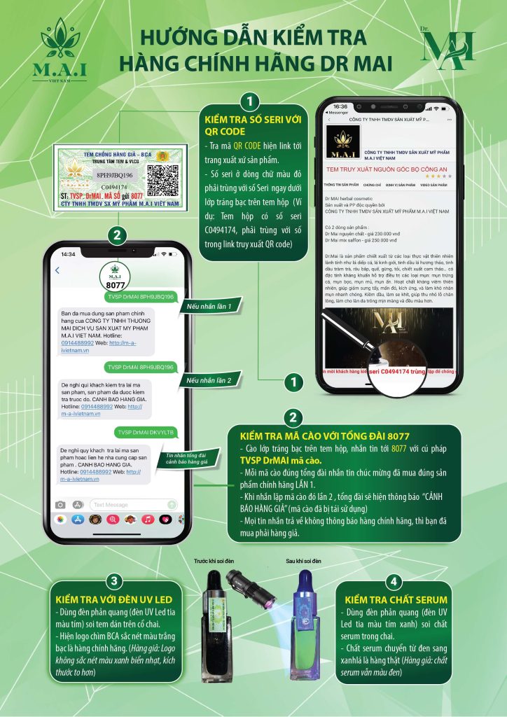 Cách phân biệt Dr Mai trị mụn thật giả