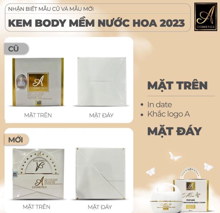 Kiểm tra mặt trên và mặt đáy hộp kem body