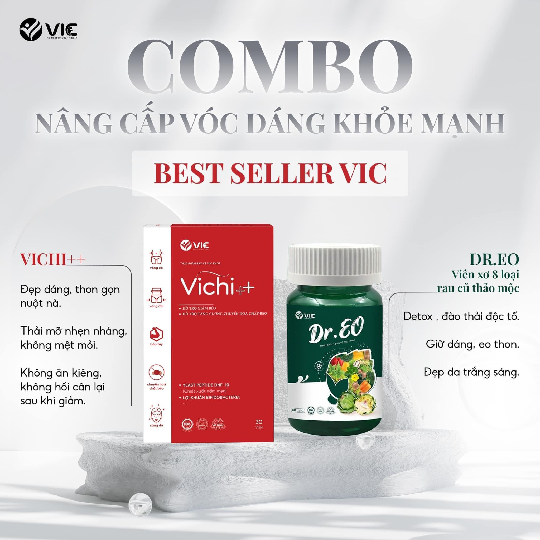 Combo giảm cân giảm mỡ bụng hiệu quả Vichi-Dr Eo