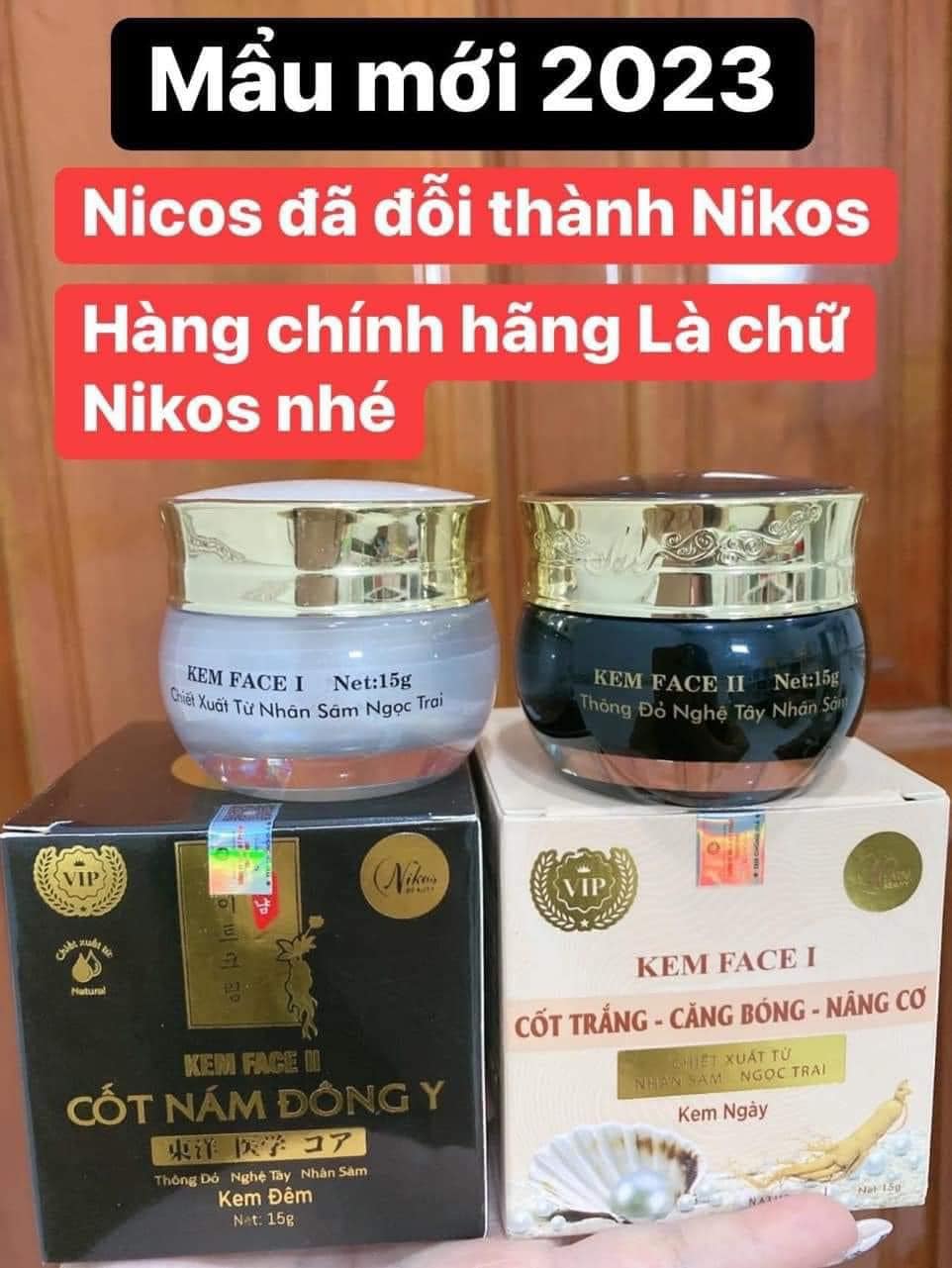 Kem Nikos - Combo Ngày Đêm Cốt Nám và Cốt Trắng