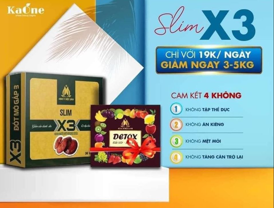 Giảm Cân Slim X3 Đông Y Mộc Linh chính hãng