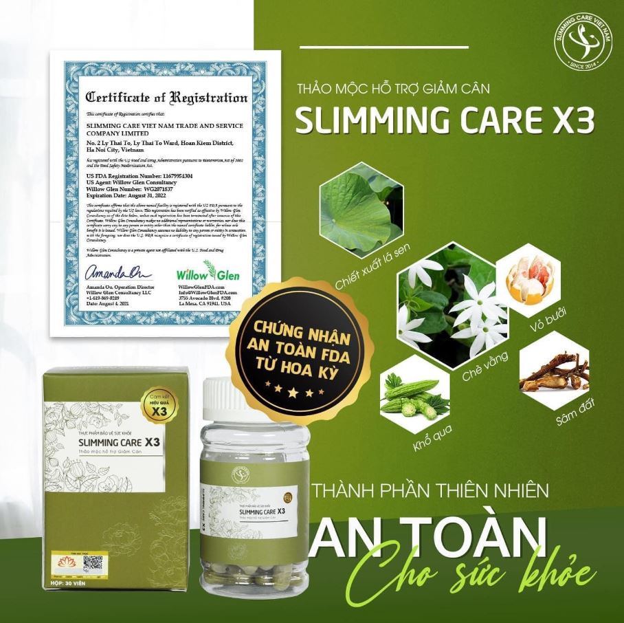 Viên uống hỗ trợ giảm cân Slimming Care có công thức từ thảo dược thiên nhiên