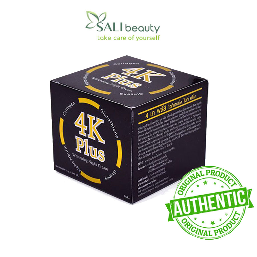 Kem 4K Plus Đen Thái Lan – Trắng Sáng Da, Cung Cấp Collagen Giúp Da Căng Mịn.
