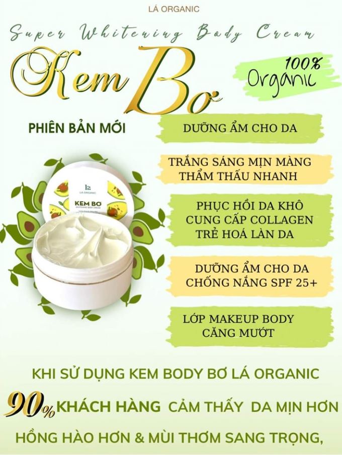 Kem bơ body lá organic có tốt không