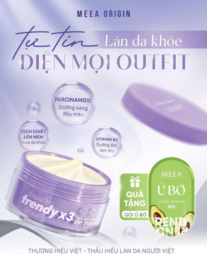 Kem Body Trendy x3 Meea của MeeA Organic