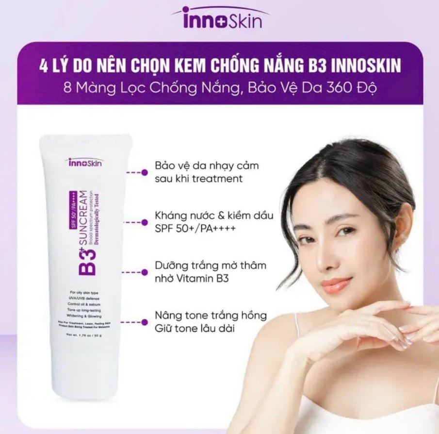 Kem chống nắng B3 Innoskin có gây kích ứng không