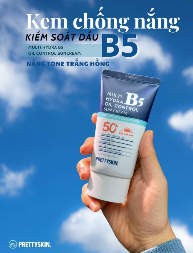 Kem chống nắng Pretty Skin Multi Hydra B5 Oil Control Sun Cream