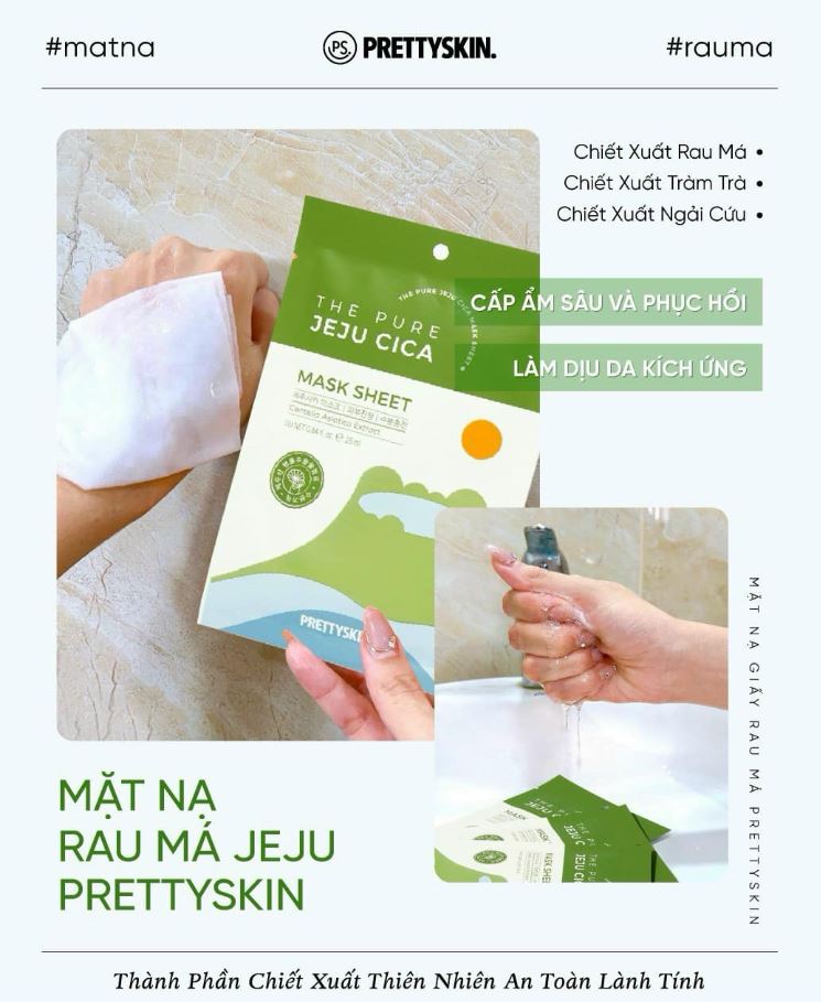 Thành phần của Mặt Nạ Chiết Xuất Rau Má Pretty Skin