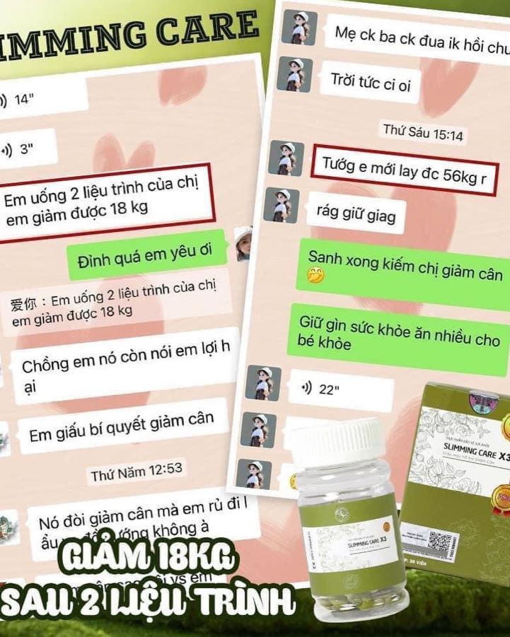 Giảm cân Slimming Care X3 được nhiều người tin dùng