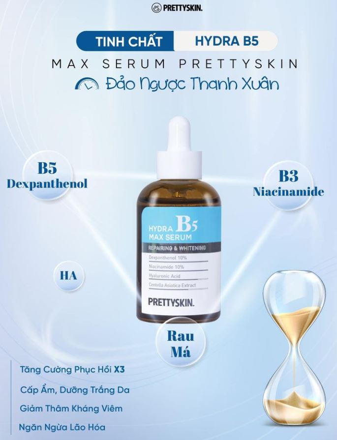 Tinh Chất Phục Hồi, Dưỡng Trắng Da Pretty Skin Hydra B5 Max Serum