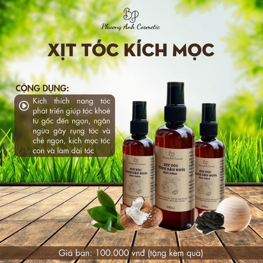Thành phần và công dụng của Xịt tóc tinh dầu bưởi Phương Anh