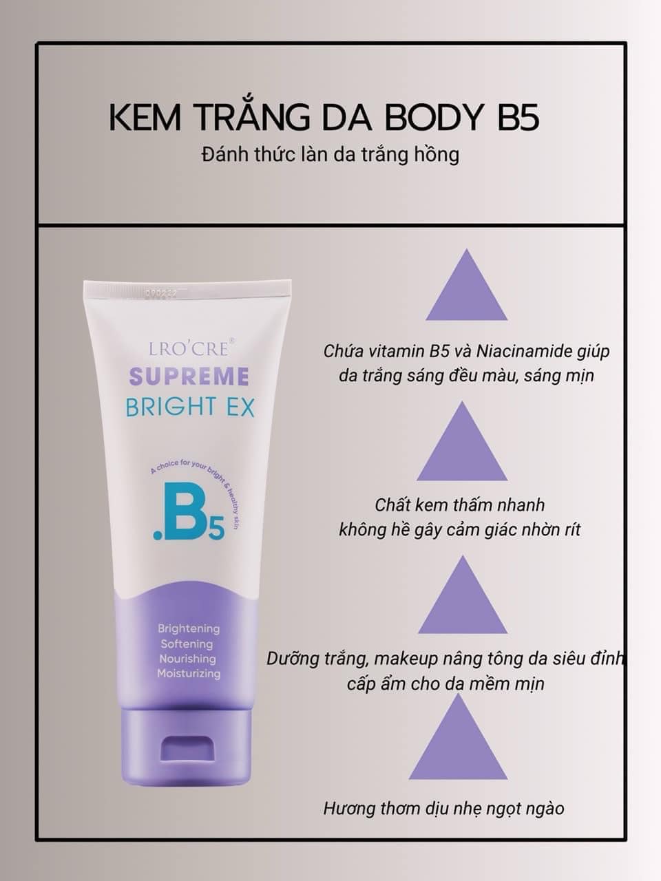 Ưu điểm nổi bật của kem dưỡng Lro’cre Supreme Bright Ex B5