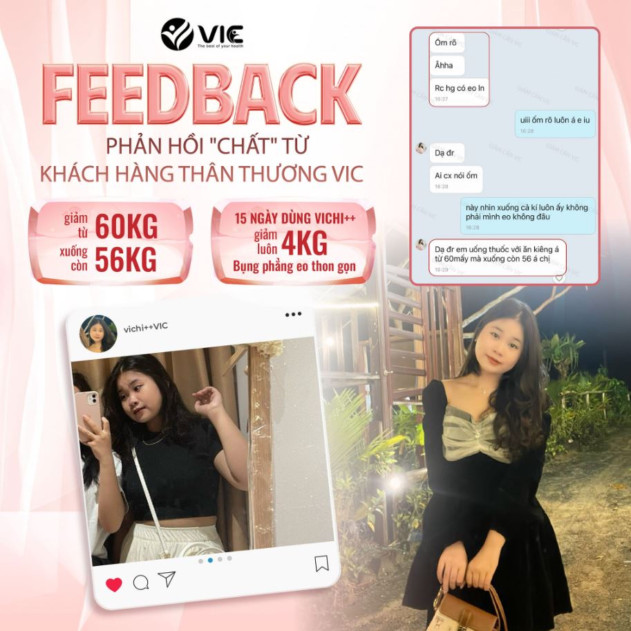 Review từ khách hàng sau khi sử dụng giảm cân Vichi