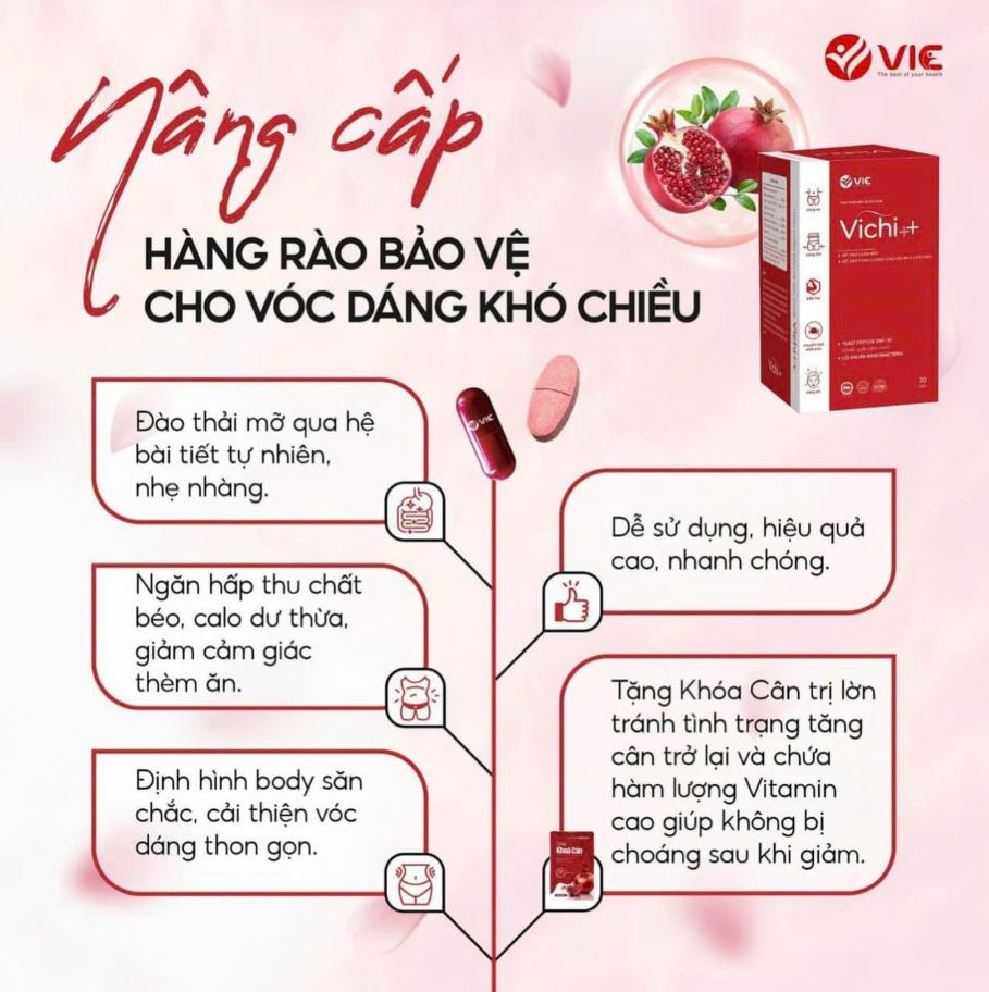 Vichi viên uống giảm cân dành cho cơ địa lỳ, khó giảm
