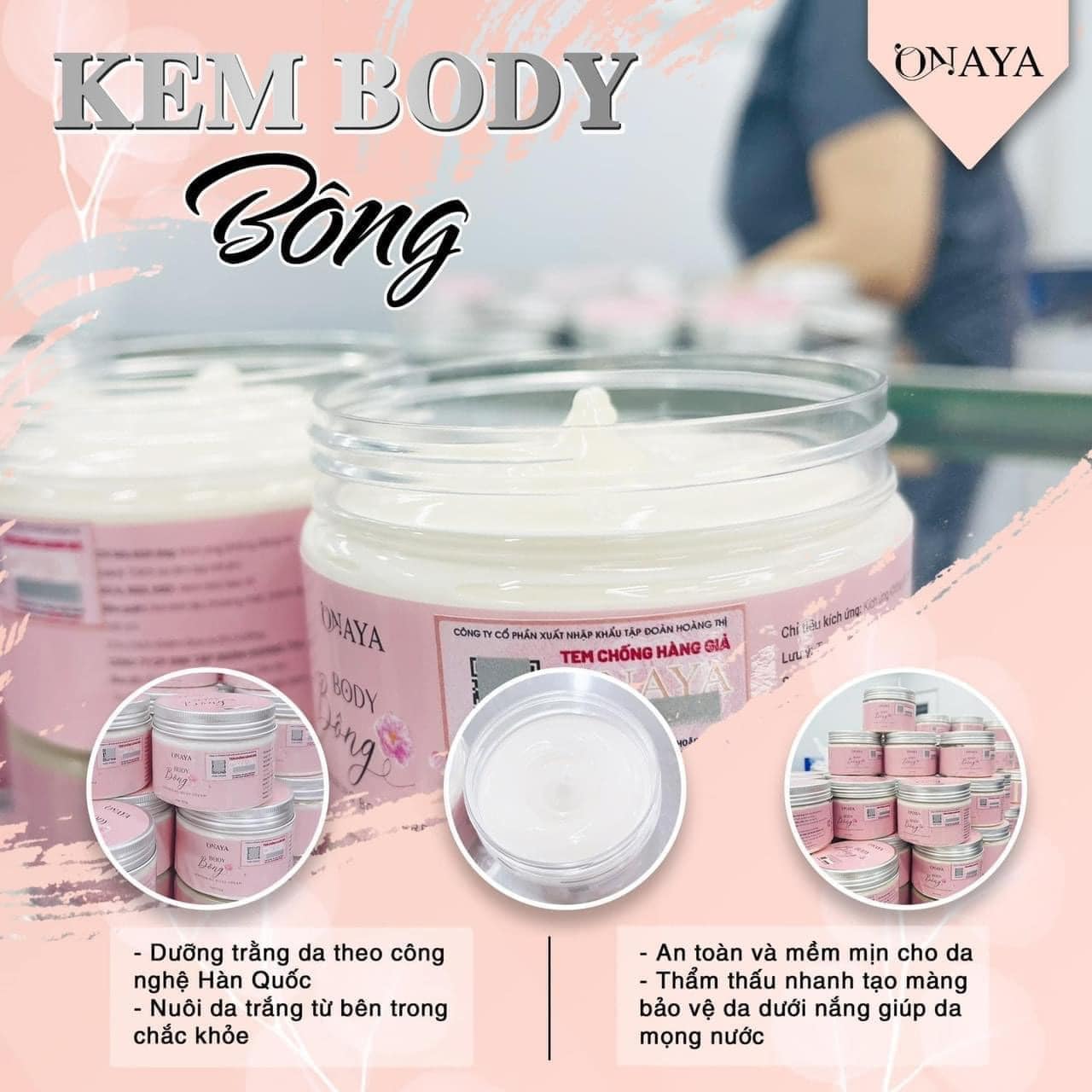 Body Bông Onaya Sở Hữu Làn Da Trắng Sáng Ngay Hôm Nay