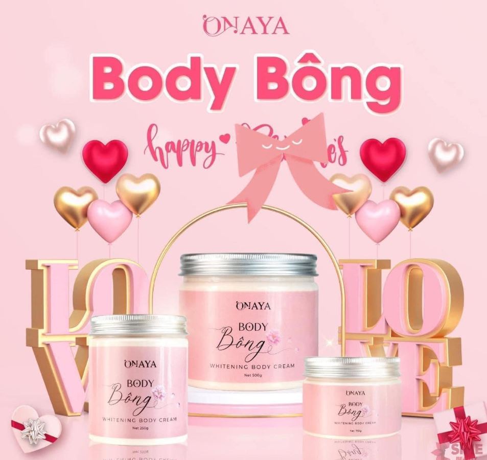 Kem Body Bông Onaya - Dưỡng Trắng, Cấp Ẩm, Chống Nắng Vượt Trội,