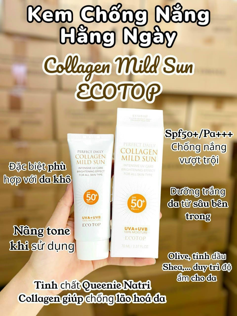 Kem chống nắng Perfect Daily Collagen Mild Sun chống nắng hiệu quả