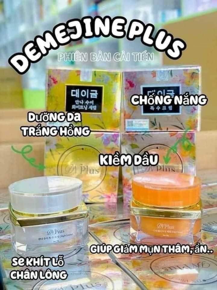 Kem Demejine Plus Hàn Quốc Ngày & Đêm - Dưỡng Trắng, Phục Hồi Tái Tạo Da Hiệu Quả