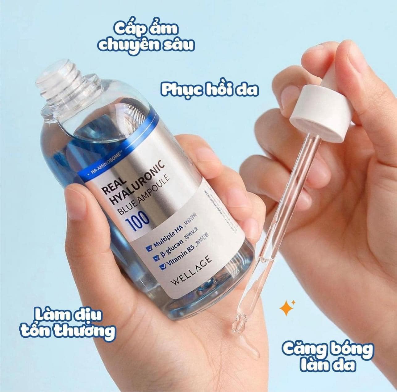 Real Hyaluronic Blue Ampoule 100 - Siêu Cấp Nước, Phục Hồi Da Hiệu Quả