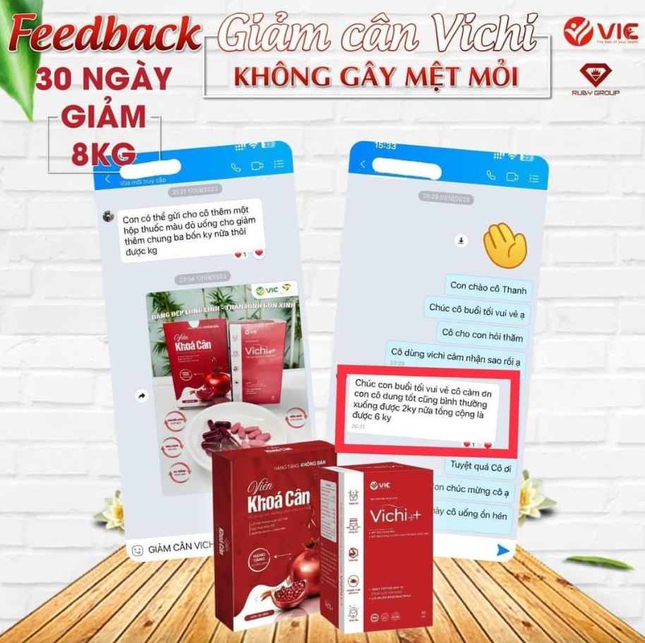 Giảm cân Vichi hiệu quả không gây mệt mỏi