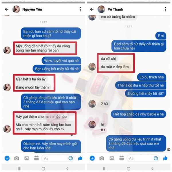 Khách hàng sử dụng Viên uống sâm tố nữ và có hiệu quả