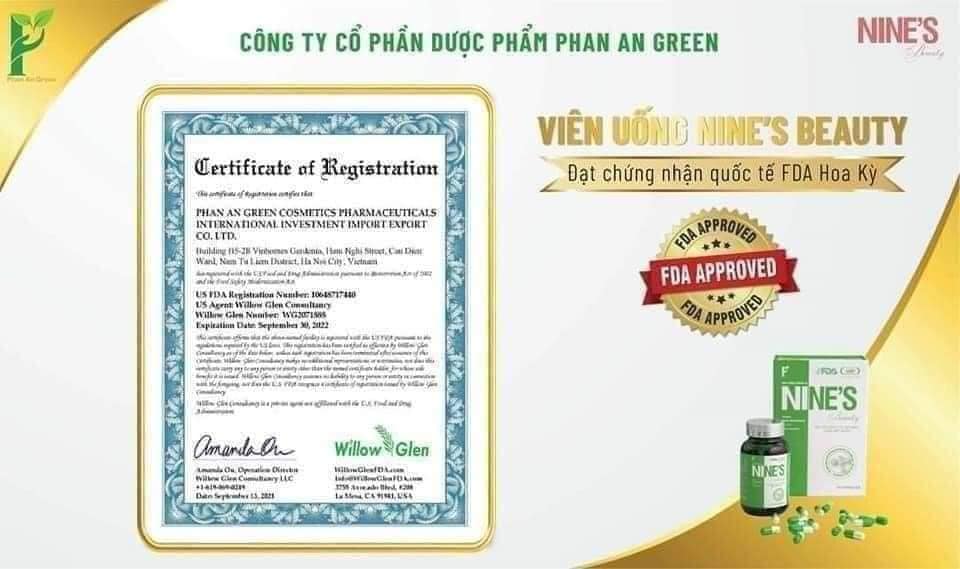 Viên uống trắng da trị nám Nine's Beauty
