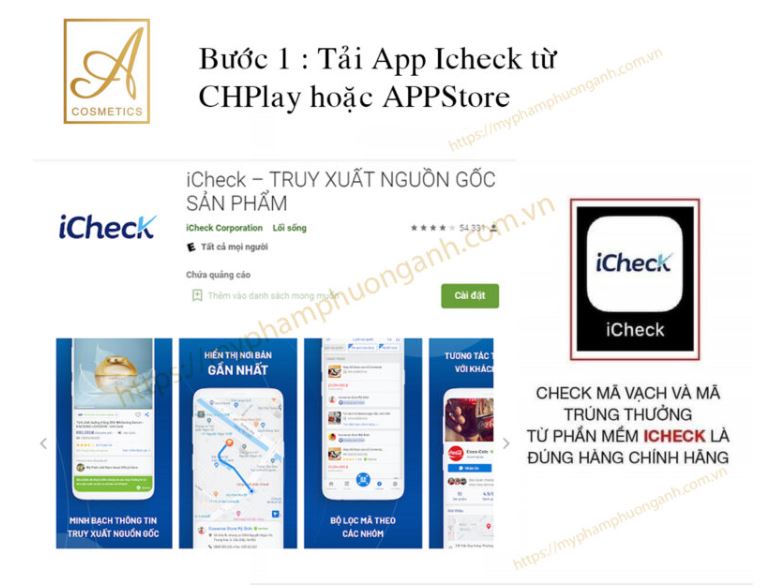 Tải phần mềm ứng dụng Icheck trên App Store (IOS) hoặc trên CH Play (Android)