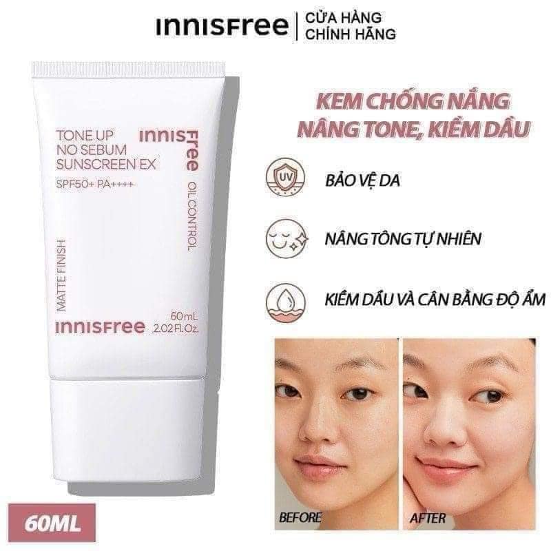 Kem Chống Nắng Innisfree Tone Up No Sebum Sunscreen chính hãng