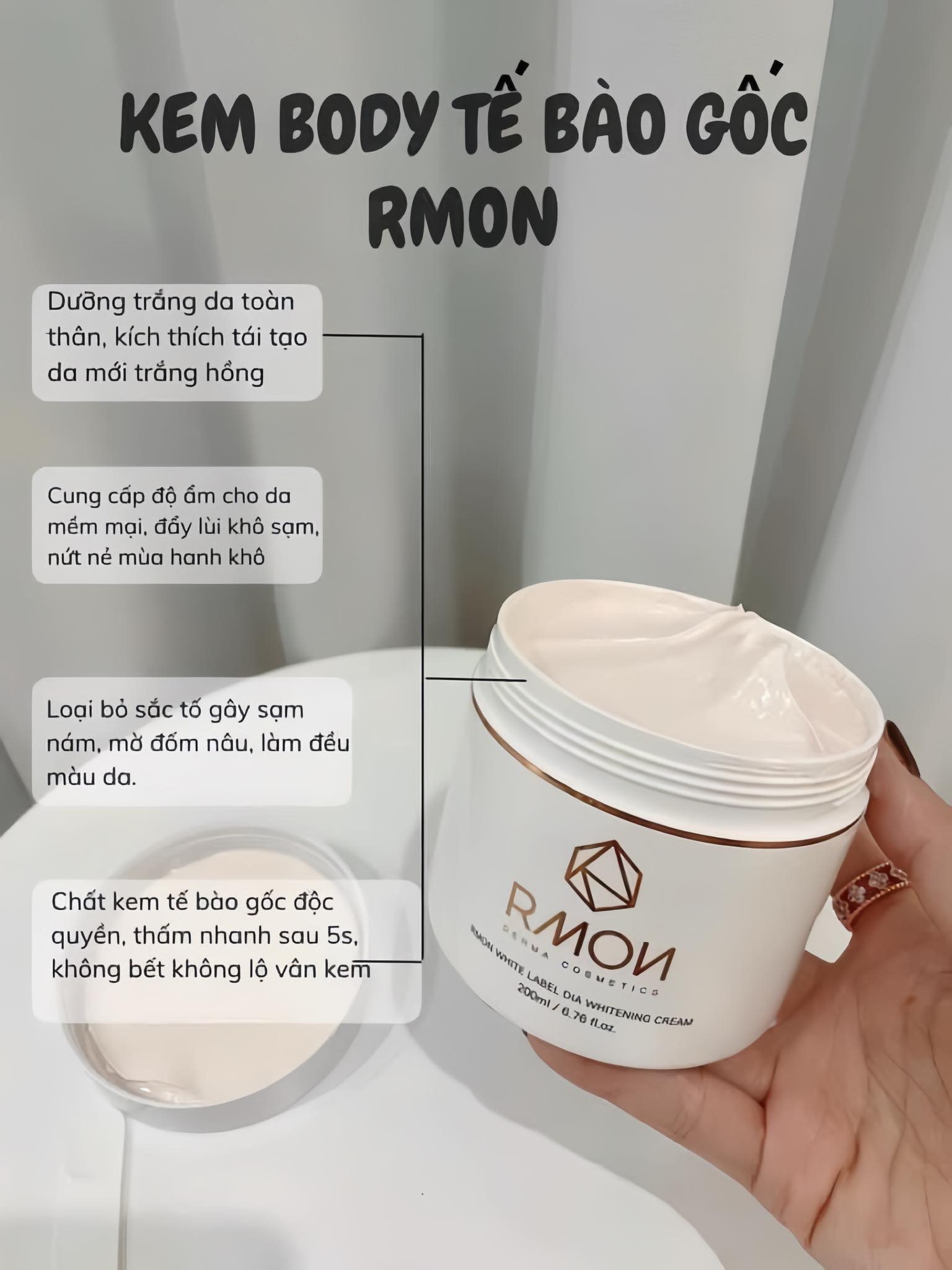 Kem Body Rmon White Label Dia Whitening Cream 200ml