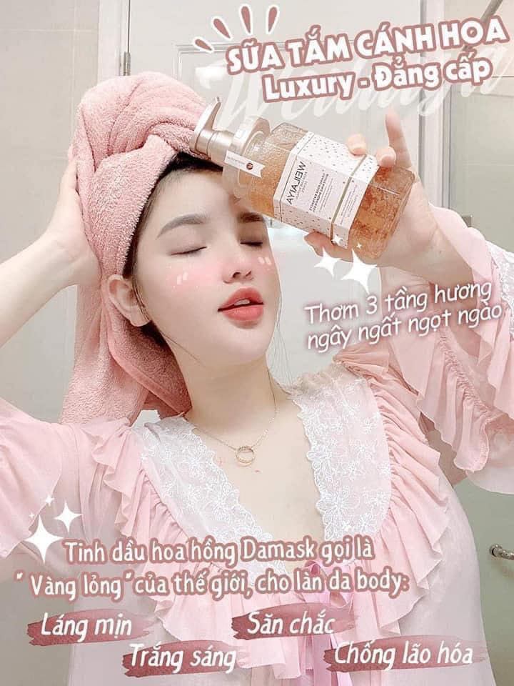 Hương thơm của sữa tắm Weilaiya cánh hoa hồng Damask