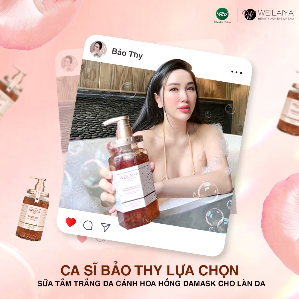 Ca sĩ Bảo Thuy chọn Sữa tắm trắng da cánh hoa hồng