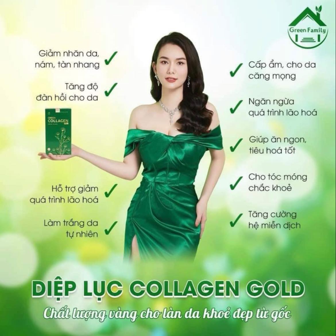 Công dụng Diệp Lục Collagen Gold chính hãng