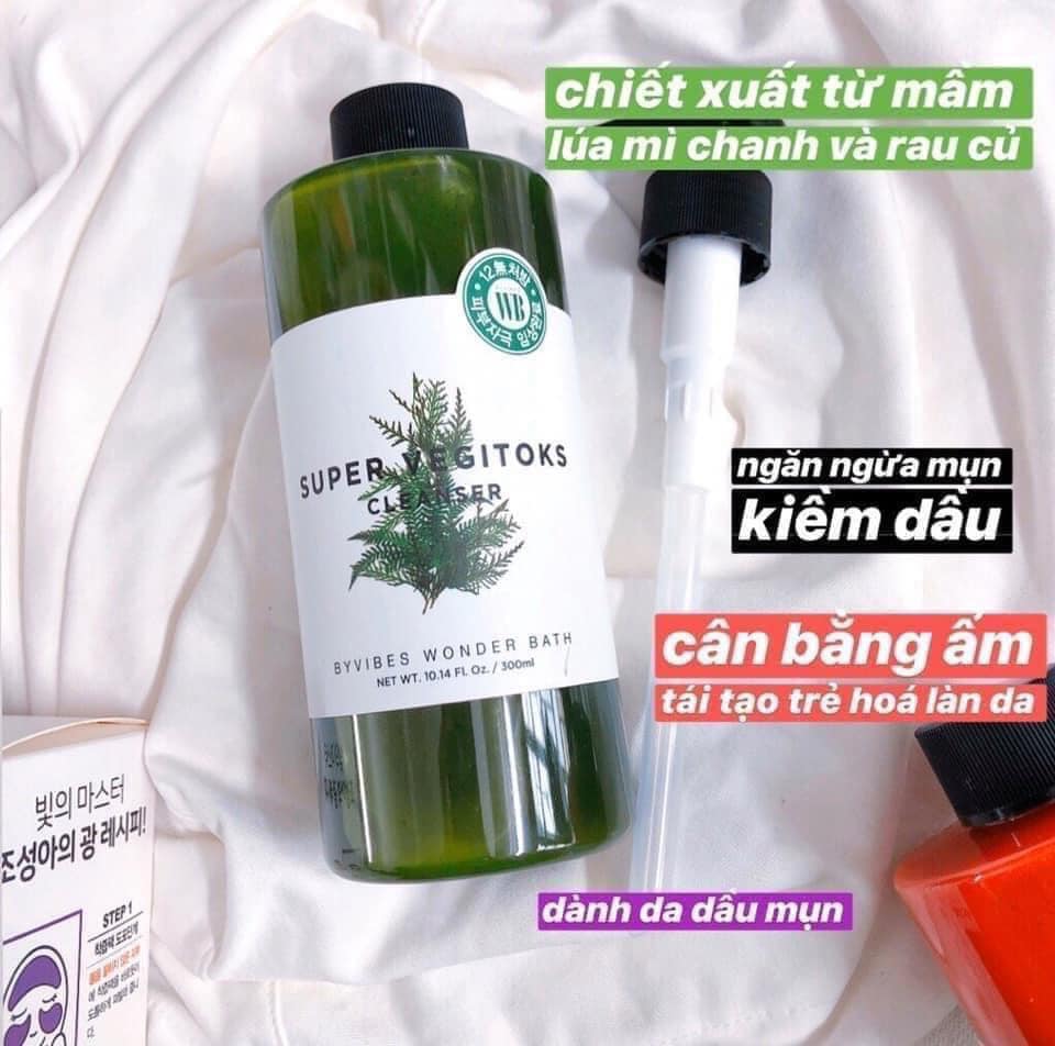 Super Vegitoks Cleanser Green - Sữa Rửa Mặt Rau Củ Dưỡng Ẩm, Làm Dịu Da