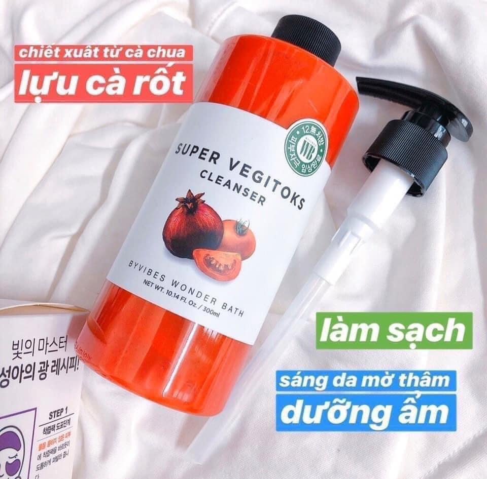 Super Vegitoks Cleanser Red - Sữa Rửa Mặt Rau Củ Làm Sáng Da
