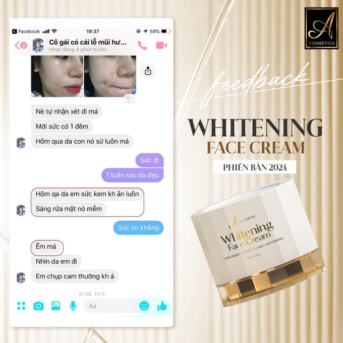 Hình ảnh Feedback review kem face pháp A Cosmetics từ khách hàng
