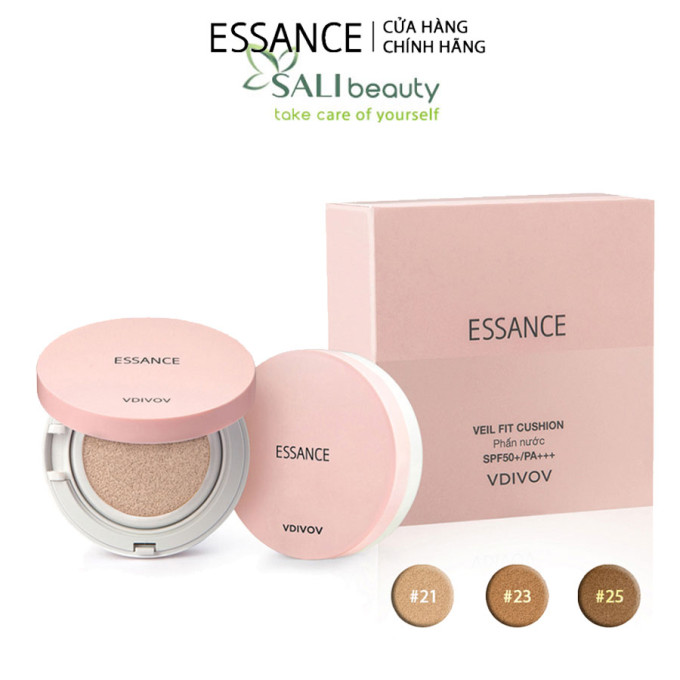 Phấn Nước Essance Veil Fit Cushion SPF50+ PA+++ | Mờ lì, che mờ khuyết điểm