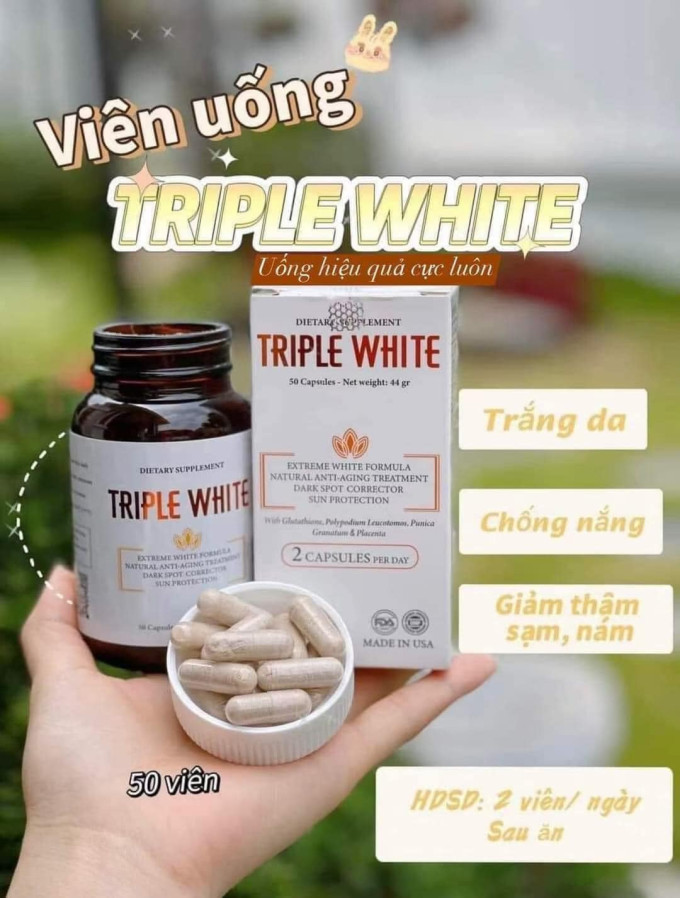 Viên Uống Trắng Da Triple Bí Quyết Cho Làn Da Tươi Trẻ, Trắng Hồng Tự Nhiên