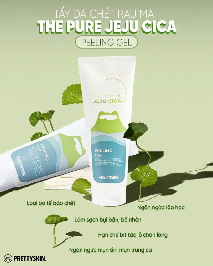 Tẩy da chết rau má PrettySkin The Purre Jeju Cica Peeling Gel