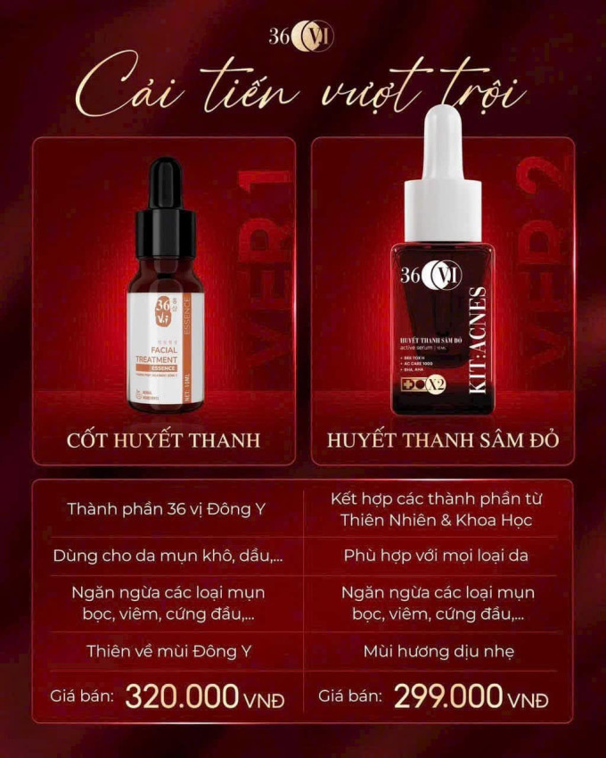 Huyết Thanh Sâm Đỏ 36 V.I được chắt lọc từ các thành phần thiên nhiên quý giá