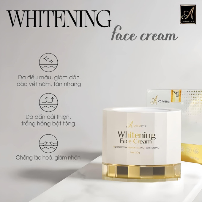 Sản phẩm giúp làm sáng và trắng da, giảm tình trạng tối màu và nám da.