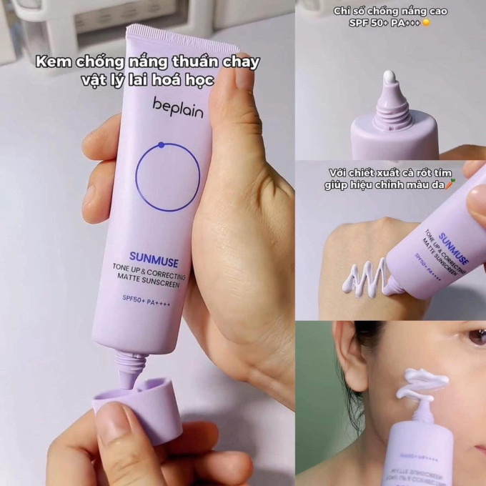 Review Kem Chống Nắng Beplain Tím Nhạt Có Tốt Không?