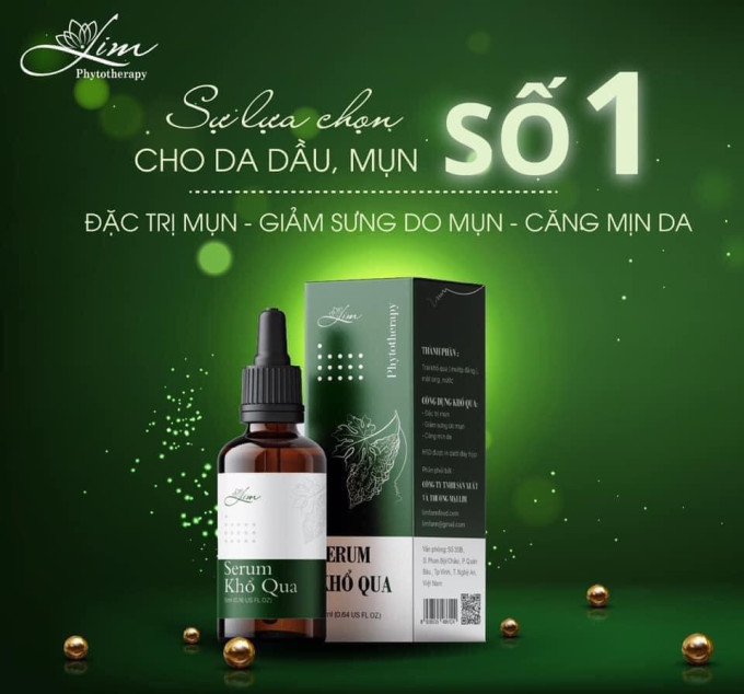 Serum khổ qua Lim -Trị mụn, giảm sưng viêm, se khít lỗ chân lông