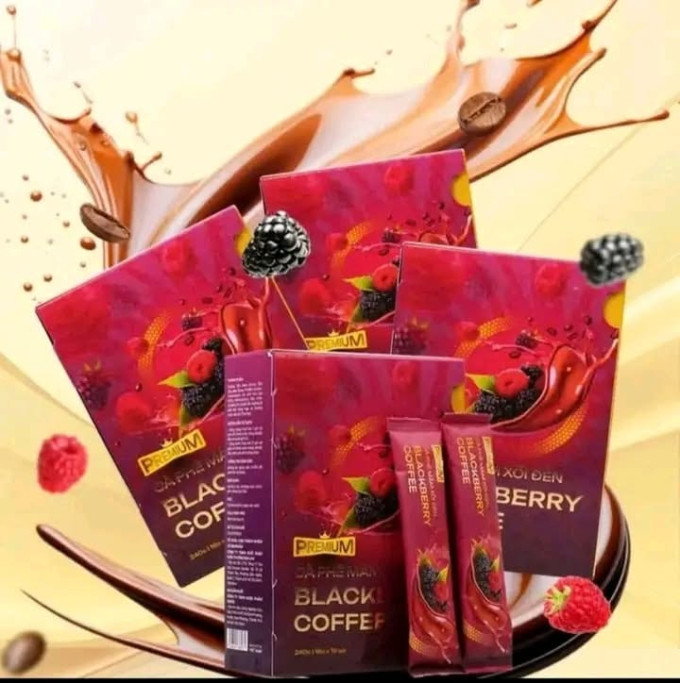 Cà Phê Mâm Xôi Đen Premium Blackberry Coffee (15 gói)| Giảm Cân Hiệu Quả, An Toàn, Hương Vị Thơm Ngon