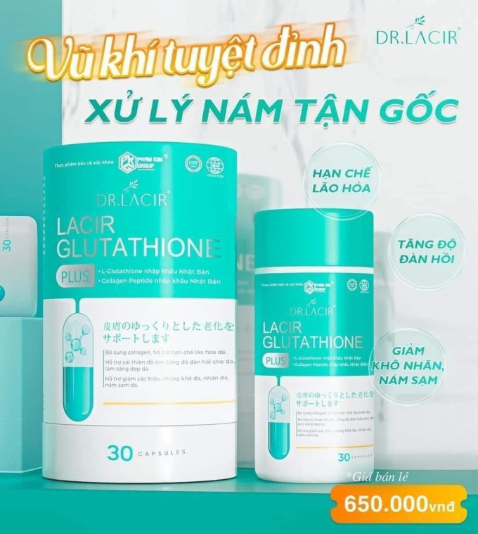 Viên Nám Glutathion 600 Dr Lacir - Bí Quyết Làm Đẹp Da, Mờ Nám Từ Bên Trong