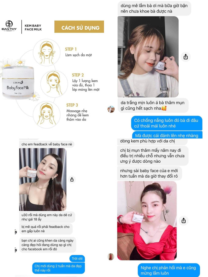 Baby face milk được nhiều khách hàng tin dùng hiệu quả