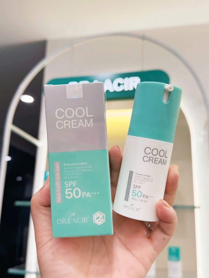 Kem chống nắng Cool Cream Dr Lacir Face Tuyết Sữa Gạo