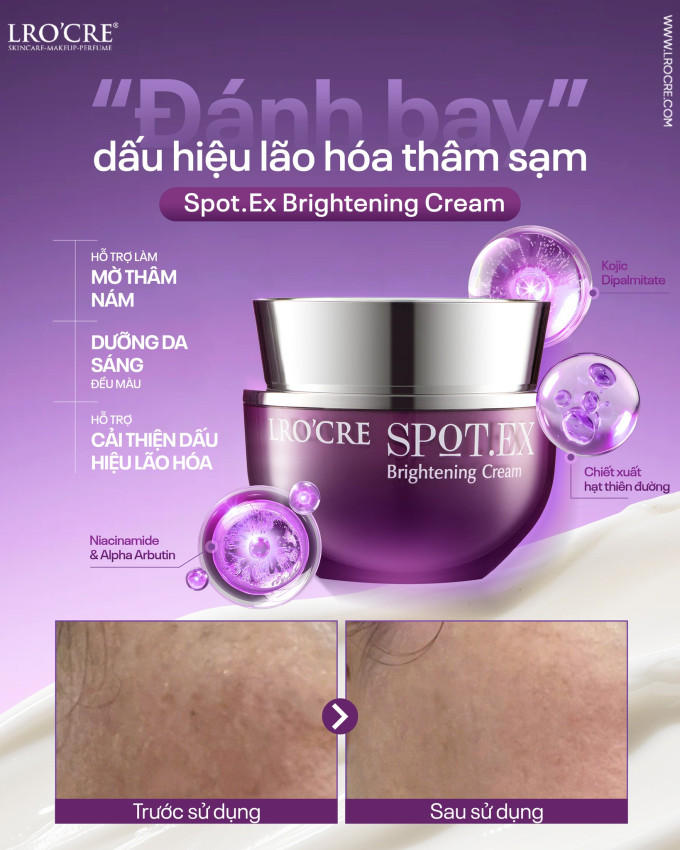 Hỗ trợ làm mờ nám, tàn nhang, đồi mồi và vùng da thâm sạm