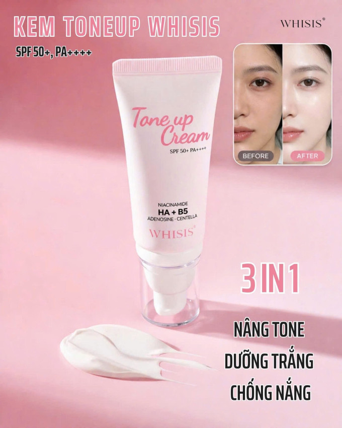 Kem Chống Nắng WHISIS Tone Up Cream SPF 50+ PA++++