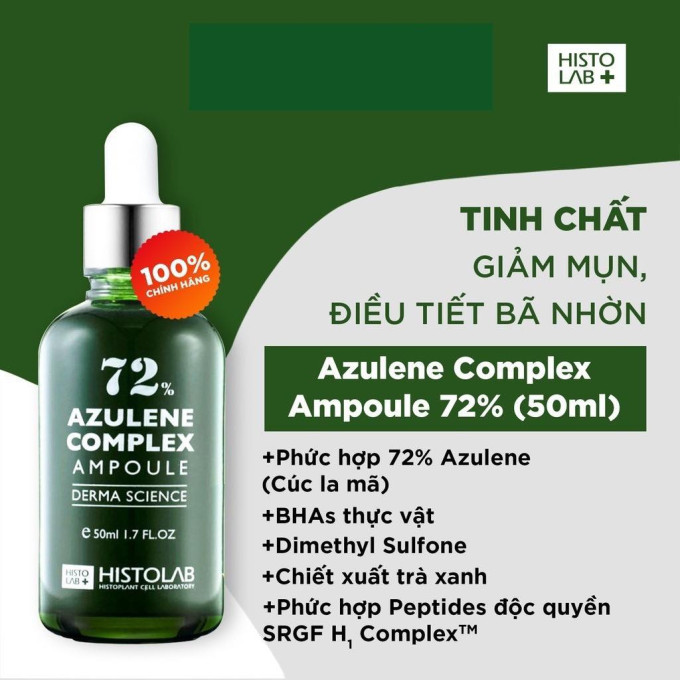 Serum Histolab 72 Azulene Complex Ampoule – Tinh chất giảm mụn, phục hồi da