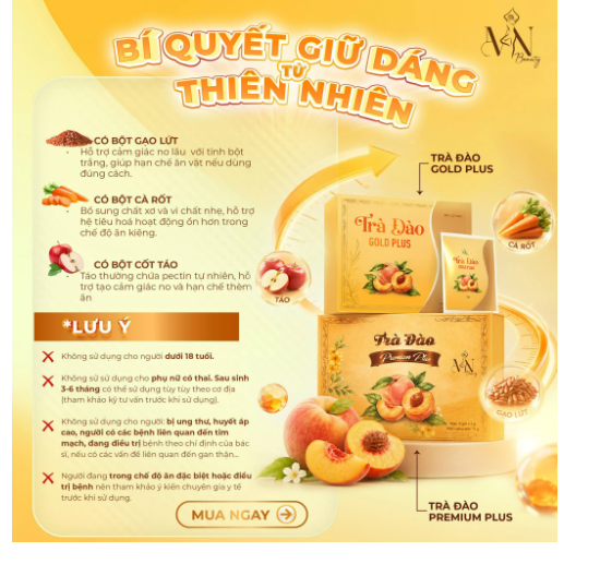 Trà Đào Gold Plus – Hỗ Trợ Kiểm Soát Cân Nặng, Thanh Mát Mỗi Ngày
